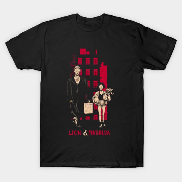 Leon & Mathilda  -Dark Edition- T-Shirt by Tronyx79